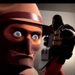 Demoman coming from behind spy