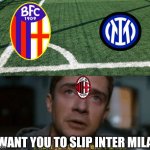 Bologna - Inter Meme | I WANT YOU TO SLIP INTER MILAN | image tagged in praying to kill peter parker,bologna,inter,serie a,sports,calcio | made w/ Imgflip meme maker
