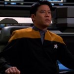 Harry Kim On Voyager's Bridge