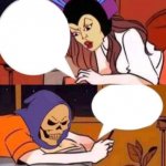 Evil Lyn and Skeletor texting meme