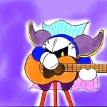 Meta Knight with a guitar template