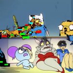 More pibby | image tagged in pibby hiding from finn and jake | made w/ Imgflip meme maker