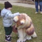 Boy Petting Furry