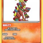 Blank Pokemon Card | ITZA ABILITY HAS THE POWER TO CHANGE IT FROM DAY  TO NIGHT SLASH                  2000 USES HIS NECKALACE TO SLASH  SOMEONE WITH IT | image tagged in blank pokemon card | made w/ Imgflip meme maker