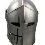 Crusader helmet grayscale meme