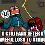 U Cluj 1-2 Slobozia. | U CLUJ FANS AFTER A SHAMEFUL LOSS TO SLOBOZIA | image tagged in gifs,u cluj,slobozia,liga 2,fotbal,memes | made w/ Imgflip video-to-gif maker