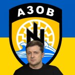Zelensky Azov Battalion logo Ukraine flag meme