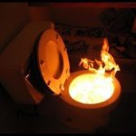 Toilet on fire