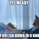 brisih | YES MLADY. I AM BRI ISH HOWD ID U KNOW? | image tagged in memes,i should buy a boat cat | made w/ Imgflip meme maker