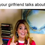 Lisa Whelchel Pointing Fingers Up | When your girlfriend talks about her ex | image tagged in lisa whelchel pointing fingers up,meme,memes,humor | made w/ Imgflip meme maker