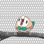 rowlet screaming on a branch