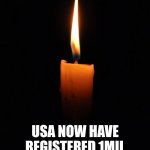 1 million COVID-19 deaths in U.S.A. | #PRAYFORUSA; USA NOW HAVE REGISTERED 1MIL COVID-19 DEATHS | image tagged in love candle,usa,coronavirus,covid-19,death,so sad | made w/ Imgflip meme maker