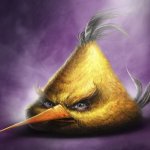 Realistic yellow angry bird template