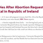 Ireland woman dies after abortion request denied