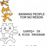 True | NOT GOOD MODERATION; BANNING PEOPLE FOR NO RESON; LGBTQ+ IN A KIDS PROGRAM; SAME MODERATION AS ROBLOX | image tagged in increasingly verbose scratch,scratch,cat,funny | made w/ Imgflip meme maker