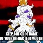 Goku attac but also protec the honor of his wife | KEEP CHI-CHI'S NAME OUT YOUR [REDACTED] MOUTH!!! | image tagged in gifs,dragonballz | made w/ Imgflip video-to-gif maker