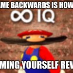 Big brain time | YOUR NAME BACKWARDS IS HOW YOU DIE NAMING YOURSELF REVEN | image tagged in infinite iq | made w/ Imgflip meme maker