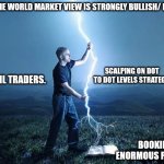 Options Trading | WHEN THE WORLD MARKET VIEW IS STRONGLY BULLISH/ BEARISH. SCALPING ON DOT TO DOT LEVELS STRATEGY. RETAIL TRADERS. BOOKING ENORMOUS PROFITS! | image tagged in trend,strategy,baap of chart,boc,profit,future and options | made w/ Imgflip meme maker