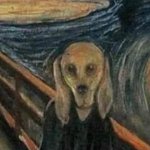 Edvard Munch Scream dog painting meme