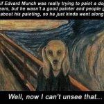 Edvard Munch Scream dog painting meme