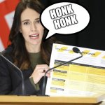 Honkcinda Ardern | HONK
 HONK | image tagged in jacinda ardern spread sheet | made w/ Imgflip meme maker
