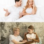 couple bed argue no sex