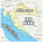 Valentina vs Enzo but represented in Croatia blocking access to water for Bosnia | VALENTINA TRONEL; ENZO HILAIRE; MY FAVOURITE JUNIOR EUROVISION SINGER OF ALL TIME | image tagged in croatia-blocks-bosnia,memes,valentina tronel,enzo shitlaire,french,singer | made w/ Imgflip meme maker