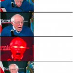 Bernie Sanders reaction (nuked then sad)