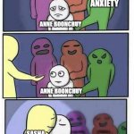 Problems Stress Pain Blank | PRESSURE; STRESS; ANXIETY; ANNE BOONCHUY; ANNE BOONCHUY; SASHA WAYBRIGHT | image tagged in problems stress pain blank,amphibia,disney channel,stress,anxiety,hugs | made w/ Imgflip meme maker