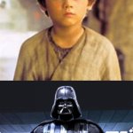 Anakin Skywalker to Darth Vader meme