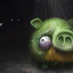 Realistic Pig In Dark template