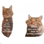 My new meme template! (its my cat btw :D) | people who uses  Buff tarcin V.S. Squashed tarcin template; people who uses buff doge vs cheems template | image tagged in kasl tar n v s ezik tar n | made w/ Imgflip meme maker