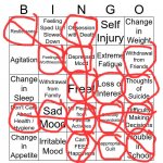 Maybe I am depressed and will commit bucket kick. | image tagged in depression bingo 1,wtf | made w/ Imgflip meme maker