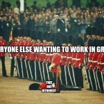 That one introvert | EVERYONE ELSE WANTING TO WORK IN GROUPS; THAT ONE INTROVERT | image tagged in fainted soldier,introvert,school,laugh | made w/ Imgflip meme maker