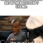 It's The Law | MOM : WHY ARE YOU DRINKING
OUT OF THE BOTTLE CAP ?
5YO ME : | image tagged in it's the law | made w/ Imgflip meme maker