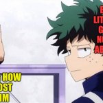 Blake is a thot in my opinion | BLAKE LITERALLY GIVING NO SHIT ABOUT IT FLEX EXPLAINING HOW SHE ALMOST KILLED HIM | image tagged in deku ignoring iida,my hero origins,my hero academia | made w/ Imgflip meme maker