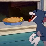 Tom and Jerry Tom Laughing At Quacker meme