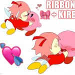Ribbon Kirby | RIBBON 🎀 + KIRBY; 💘 | image tagged in ribbon kirby | made w/ Imgflip meme maker