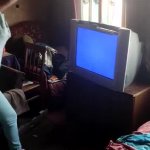 Woman smashing TV GIF Template