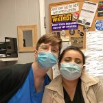 Masked abortion workers
