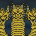 Three-headed serious dragon