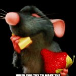Remy eating | WHEN YOU TRY TO MAKE THE KID IN THE LUNCH LINE JEALOUS | image tagged in gifs,rats | made w/ Imgflip video-to-gif maker
