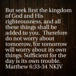 Matthew 6:33-34