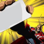 All Might Card meme