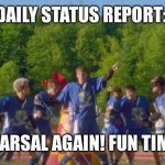 Ridiculous Descendants | DAILY STATUS REPORT:; REHEARSAL AGAIN! FUN TIMES... | image tagged in ridiculous descendants,daily,status,report | made w/ Imgflip meme maker
