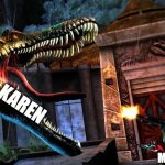 Karen vs Manager | KAREN; THE MANAGER | image tagged in guy shooting at spinosaurus | made w/ Imgflip meme maker