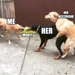 Hard life | ME MONEY HER HER BESTFRIEND | image tagged in this is my life | made w/ Imgflip meme maker