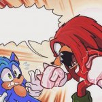 Knuckles yelling at Sonic meme