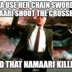 Sisu is officially mad again, RUN!!!!!!! | RAYA USE HER CHAIN SWORD TO LET NAMAARI SHOOT THE CROSSBOW AND; PRETEND THAT NAMAARI KILLED SISU. | image tagged in nothing to see here | made w/ Imgflip meme maker
