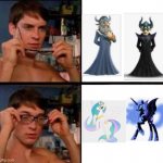 I just had to do it | image tagged in peter parker's glasses,my little pony,skylanders | made w/ Imgflip meme maker